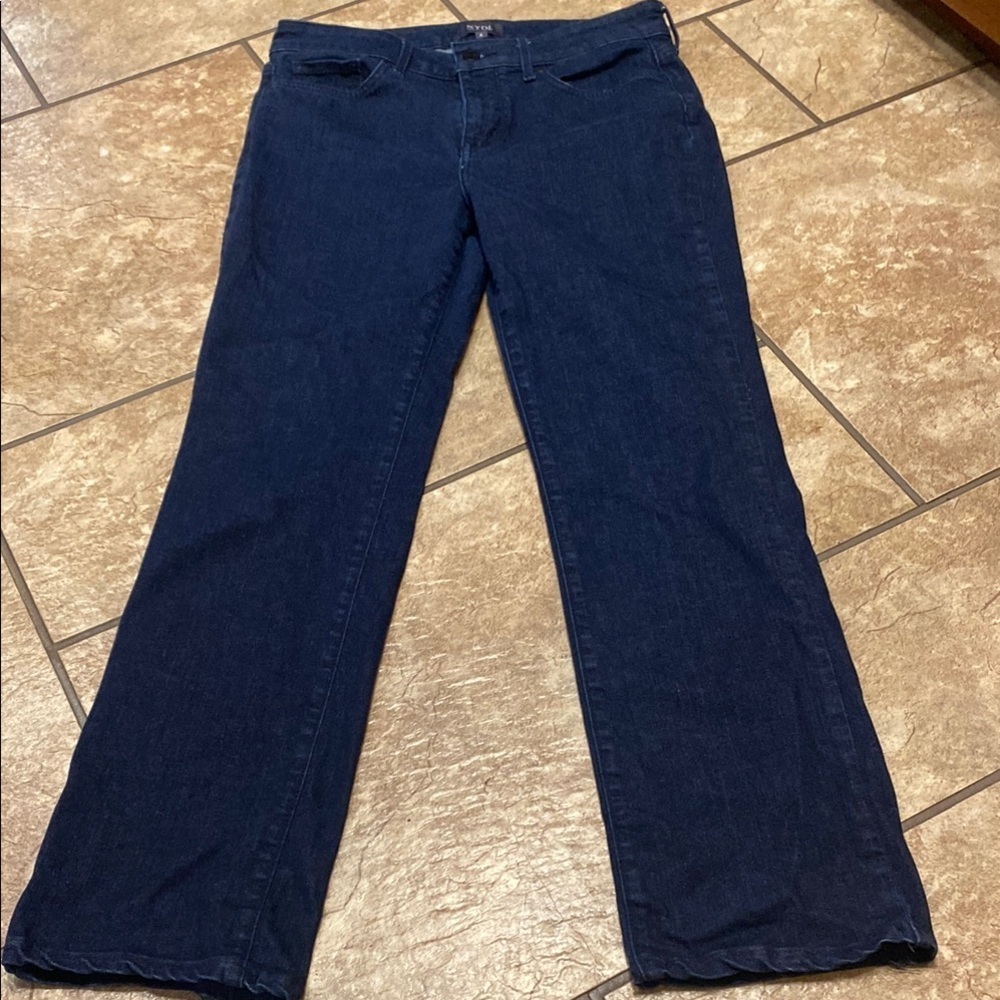 NYDJ Blue Marilyn Straight Size 8 Lift XTuck Jeans Casual or Dressy Slimming Den